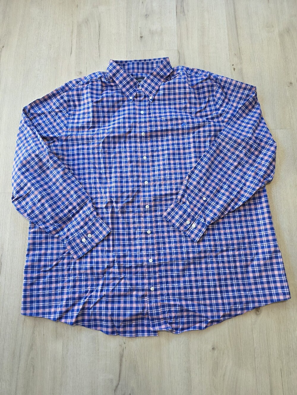 Brooks Brothers Men's Button Down Plaid Shirt Size 3XLT Non-iron Stretch